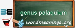 WordMeaning blackboard for genus palaquium